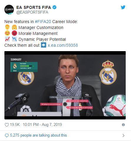 FIFA 20 Career Mode Introduces Player Morale
